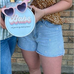 Denim daisy shorts